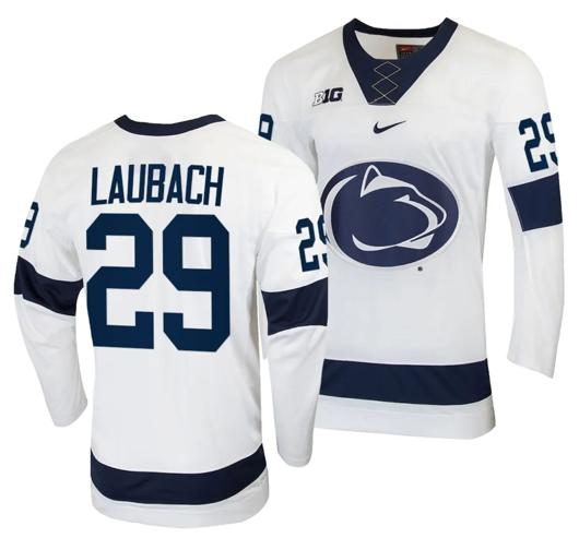 Men's Nike Penn State Nittany Lions Reese Laubach Jersey #29 White College Hockey Replica 2023-24