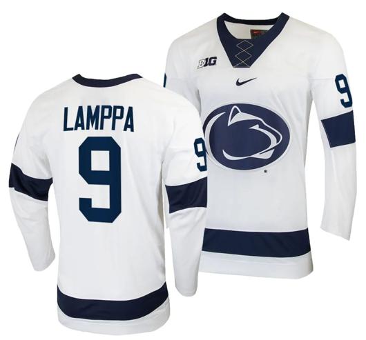 Men's Nike Penn State Nittany Lions Xander Lamppa Jersey #9 White College Hockey Replica 2023-24