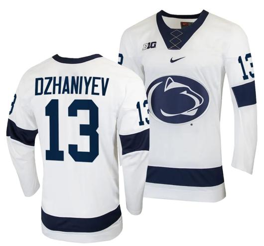 Men's Nike Penn State Nittany Lions Danny Dzhaniyev Jersey #13 White College Hockey Replica 2023-24