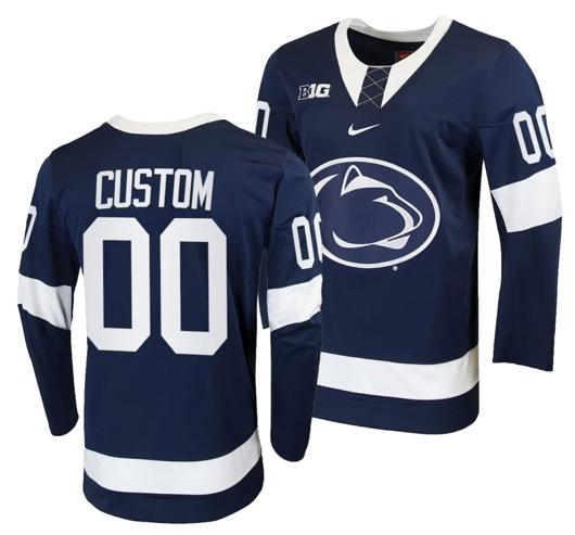 Men's Nike Custom Penn State Nittany Lions Jersey Name and Number Navy College Hockey Replica 2023-24