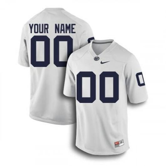 Men's Nike Penn State Football Custom Jersey Name Number White NCAA