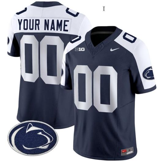 Men's Nike Custom Penn State Nittany Lions Jersey Name and Number Vapor Limited College Football All Stitched Navy Alternate