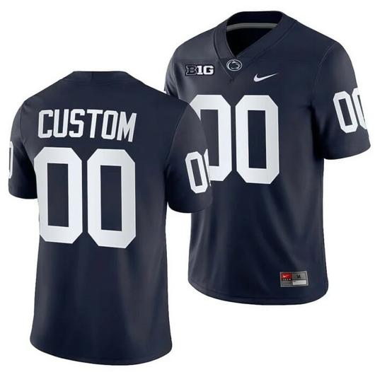 Men's Nike Custom Penn State Football Jersey Navy 2021-22 College Game Jersey