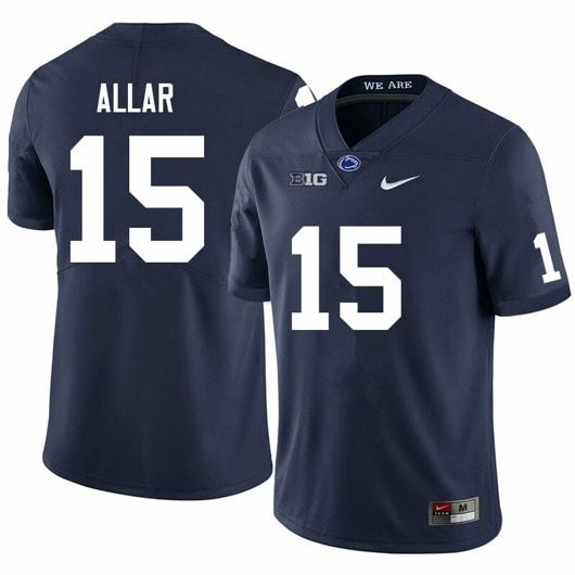 Men's Nike Penn State Drew Allar Jersey #15 College Football Game Navy With Name