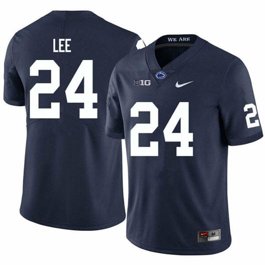 Men's Nike Penn State Keyvone Lee Jersey #24 College Football Game Navy With Name