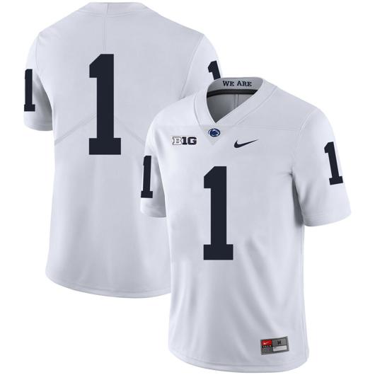 Men's Nike Penn State Nittany Lions #1 No Name College Football Jersey White