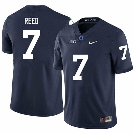 Men's Nike Penn State Jaylen Reed Jersey #7 College Football Game Navy With Name