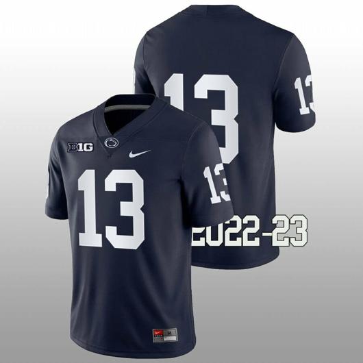 Men's Nike Penn State Kaytron Allen Jersey #13 College Football Game Navy No Name