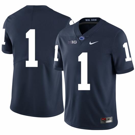 Men's Nike Penn State Nittany Lions #1 No Name College Football Jersey Dark Blue