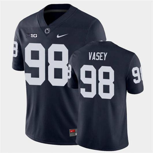 Men's Nike Penn State Dan Vasey Jersey #98 College Football Game Navy With Name