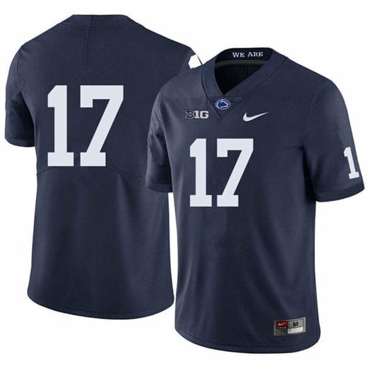 Men's Nike Penn State Mason Stahl Jersey #17 College Football Game Navy No Name