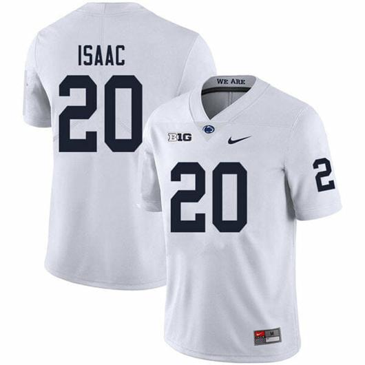 Men's Nike Penn State Adisa Isaac Jersey #20 College Football Game White With Name