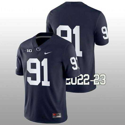 Men's Nike Penn State Dvon Ellies Jersey #91 College Football Game Navy No Name