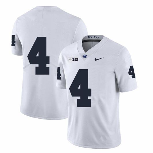 Men's Nike Penn State Kalen King Jersey #4 College Football Game White No Name