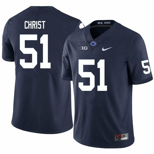 Men's Nike Penn State Jimmy Christ Jersey #51 College Football Game Navy With Name