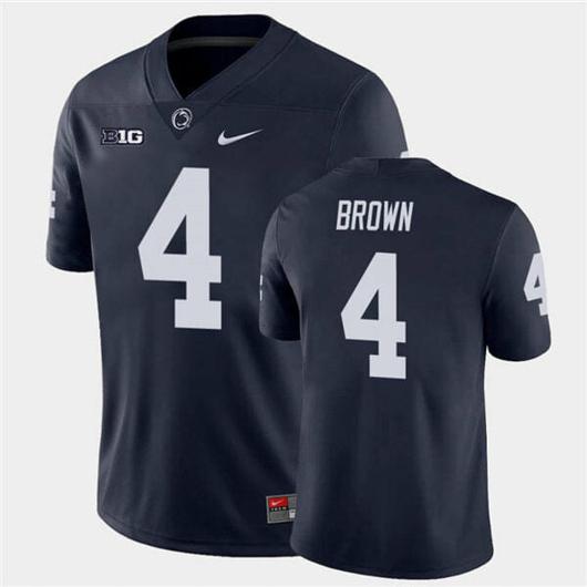 Men's Nike Penn State Journey Brown Jersey #4 College Football Game Navy With Name