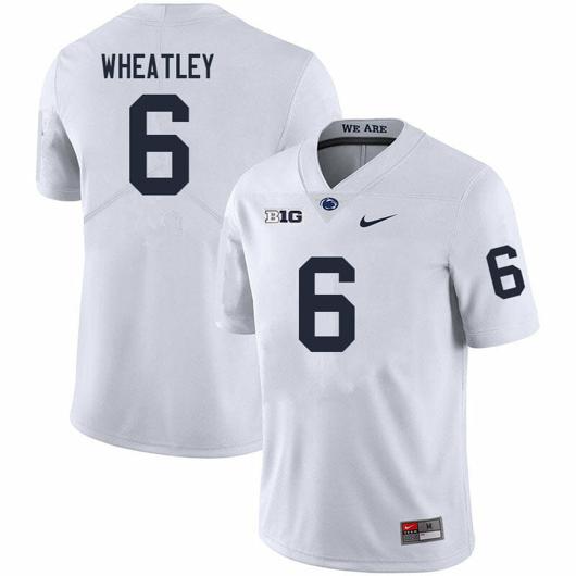 Men's Nike Penn State Zakee Wheatley Jersey #6 College Football Game White With Name