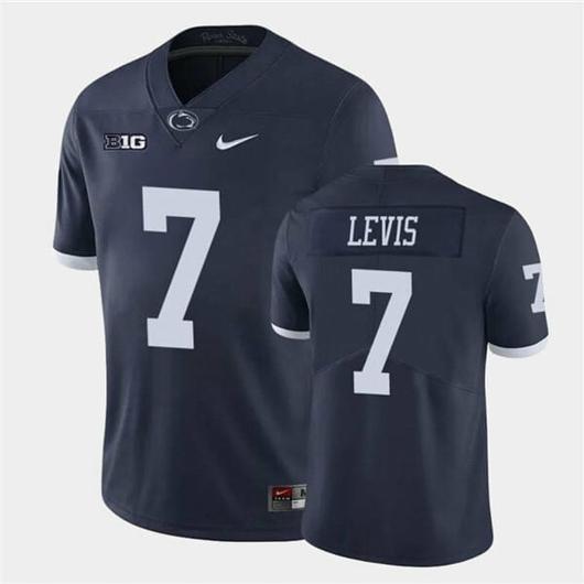 Men's Nike Penn State Will Lewis Jersey #7 College Football Game Navy Retro With Name