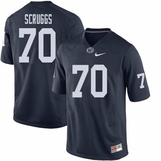 Men's Nike Penn State Juice Scruggs Jersey #70 College Football Game Navy With Name