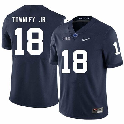 Men's Nike Penn State Davon Townley Jr Jersey #18 College Football Game Navy With Name