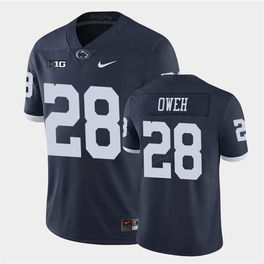 Men's Nike Penn State Odafe Oweh Jersey #28 College Football Game Navy Retro With Name