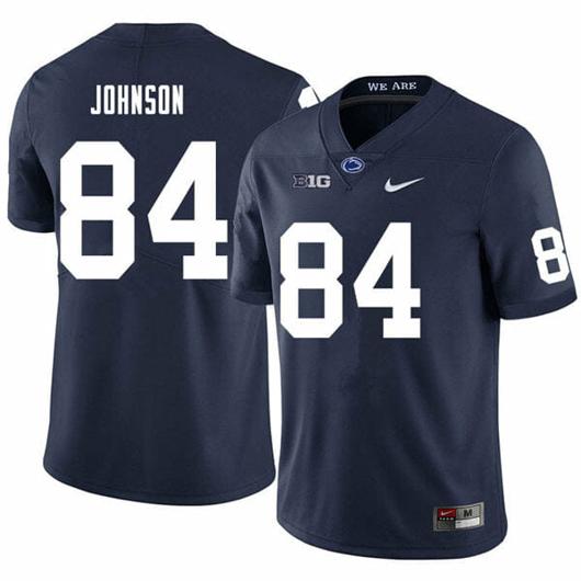 Men's Nike Penn State Theo Johnson Jersey #84 College Football Game Navy With Name