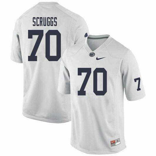 Men's Nike Penn State Juice Scruggs Jersey #70 College Football Game White With Name