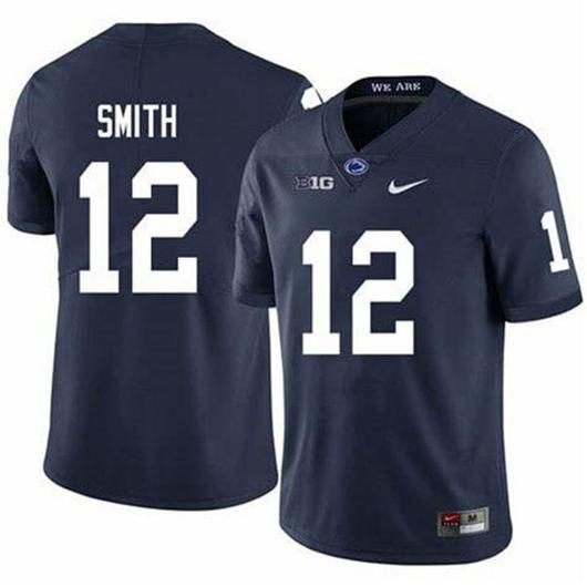 Men's Nike Penn State Brandon Smith Jersey #12 College Football Game Navy With Name