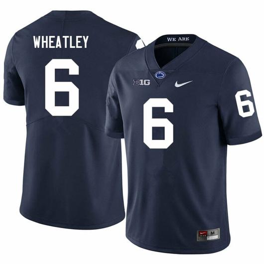 Men's Nike Penn State Zakee Wheatley Jersey #6 College Football Game Navy With Name