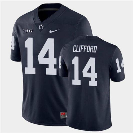 Men's Nike Penn State Sean Clifford Jersey #14 College Football Game Navy With Name