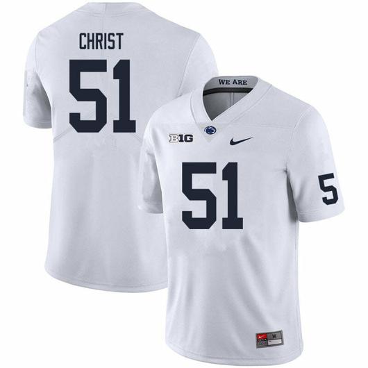 Men's Nike Penn State Jimmy Christ Jersey #51 College Football Game White With Name