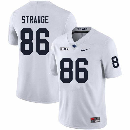 Men's Nike Penn State Brenton Strange Jersey #86 College Football Game White With Name