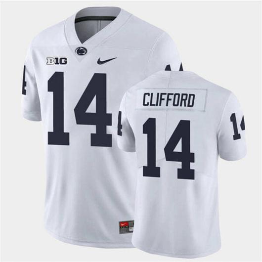 Men's Nike Penn State Sean Clifford Jersey #14 College Football Game White With Name