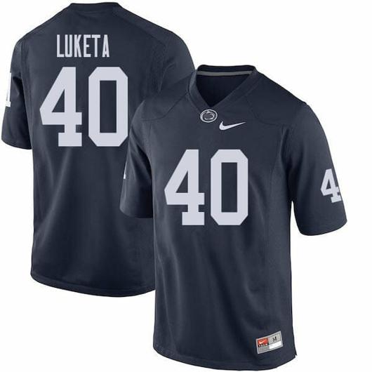 Men's Nike Penn State Jesse Luketa Jersey #40 College Football Game Navy With Name