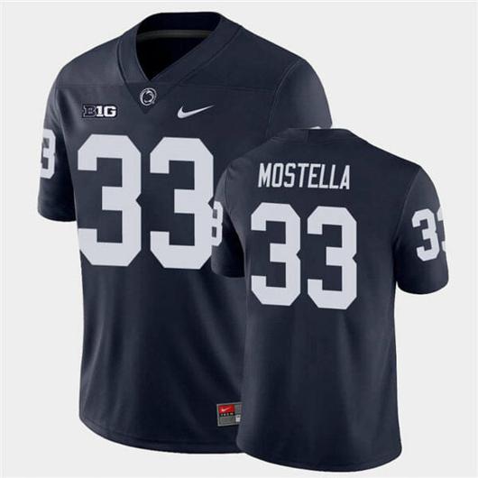 Men's Nike Penn State Bryce Mostell Jersey #33 College Football Game Navy With Name