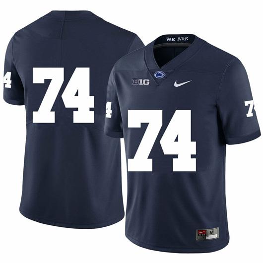 Men's Nike Penn State Olumuyiwa Fashanu Jersey #74 College Football Game Navy No Name