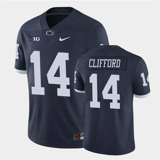 Men's Nike Penn State Sean Clifford Jersey #14 College Football Game Navy Retro With Name