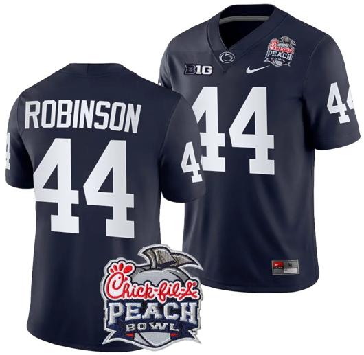 Men's Nike Chop Robinson Jersey #44 Penn State Peach Bowl Patch 2024 College Football Navy