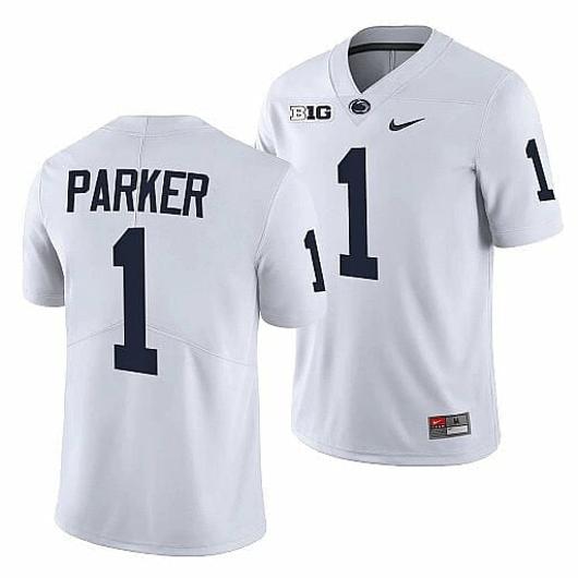 Men's Nike Penn State Tomarrion Parker Jersey #1 College Football Game White With Name