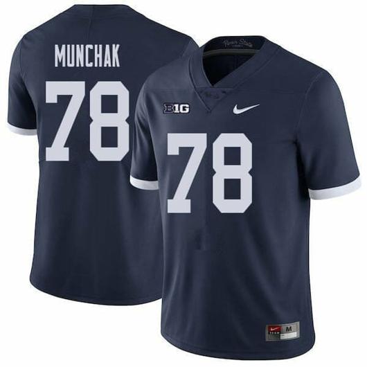 Men's Nike Penn State Mike Munchak Jersey #78 College Football Game Navy Retro With Name