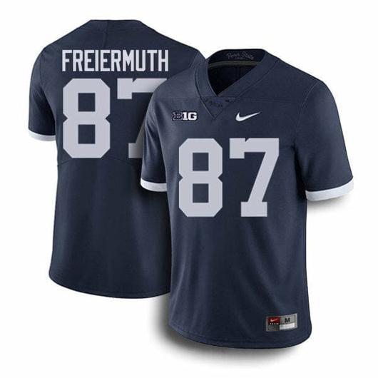 Men's Nike Penn State Pat Freiermuth Jersey #87 College Football Game Navy Retro With Name