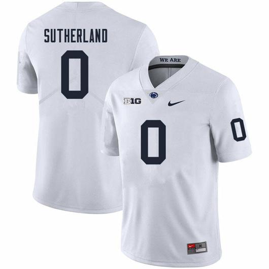 Men's Nike Penn State Jonathan Sutherland Jersey #0 College Football Game White With Name