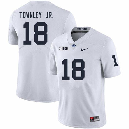 Men's Nike Penn State Davon Townley Jr Jersey #18 College Football Game White With Name