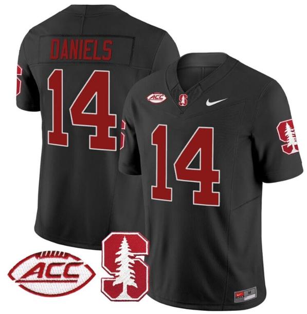 Men's Nike Ashton Daniels Jersey #14 Stanford Cardinal Vapor Limited College Football Stitched Black