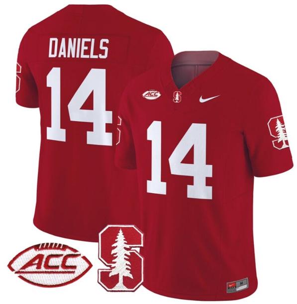 Men's Nike Ashton Daniels Jersey #14 Stanford Cardinal Vapor Limited College Football Stitched Crimson