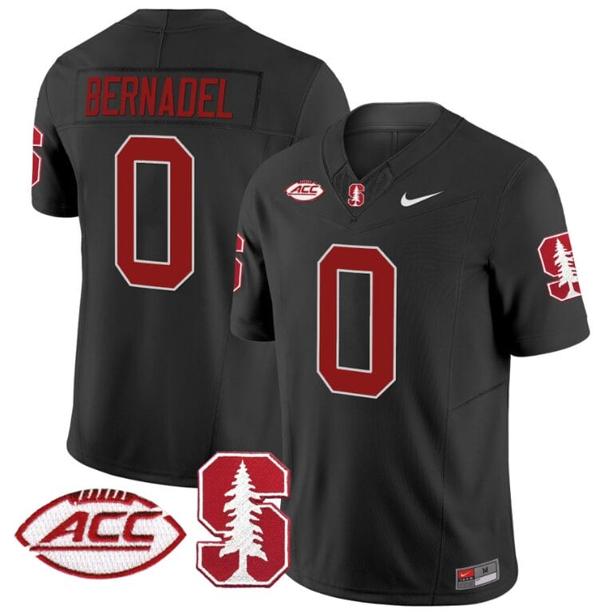 Men's Nike Gaethan Bernadel Jersey #0 Stanford Cardinal Vapor Limited College Football Stitched Black