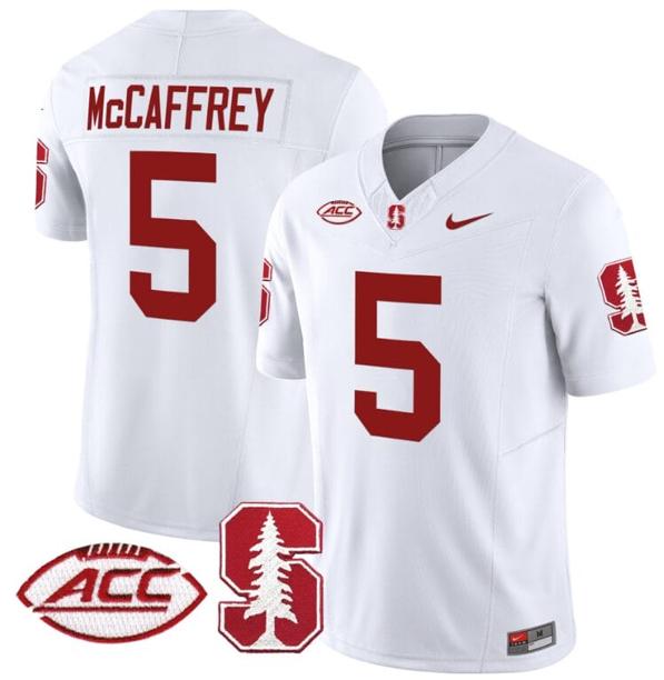 Men's Nike Christian McCaffrey Jersey #5 Stanford Cardinal Vapor Limited College Football Stitched White