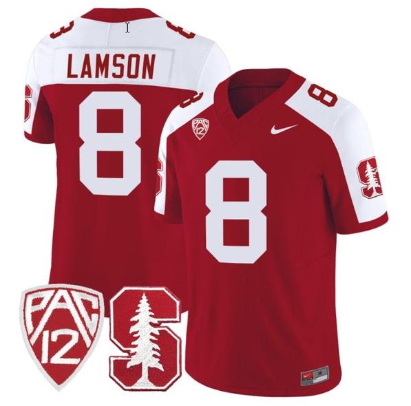 Men's Nike Justin Lamson Jersey #8 Stanford Cardinal Jersey Vapor Limited College Football Crimson Alternate