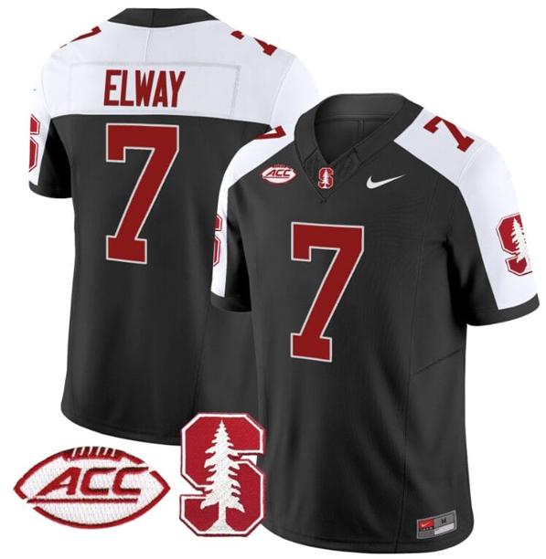 Men's Nike John Elway Jersey #7 Stanford Cardinal Vapor Limited College Football Stitched Black Alternate