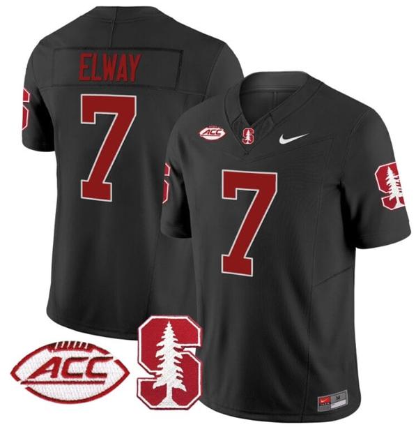 Men's Nike John Elway Jersey #7 Stanford Cardinal Vapor Limited College Football Stitched Black